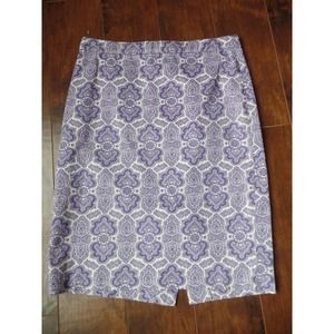 J CREW Paisley Classic Straight Pencil Skirt